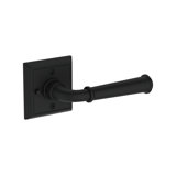 Dunsmoor Privacy Lever with Chamfered Square Rose in Matte Black