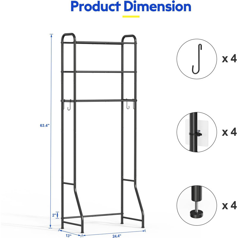 3 Tier Over The Toilet Storage Rack, Bathroom Organizer Shelves Cabinet Above Toilet