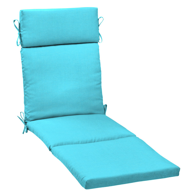Coussin de chaise longue d'extérieur ARDEN, Bleu piscine, H 2,5 po x l 21 po x P 42,5 po