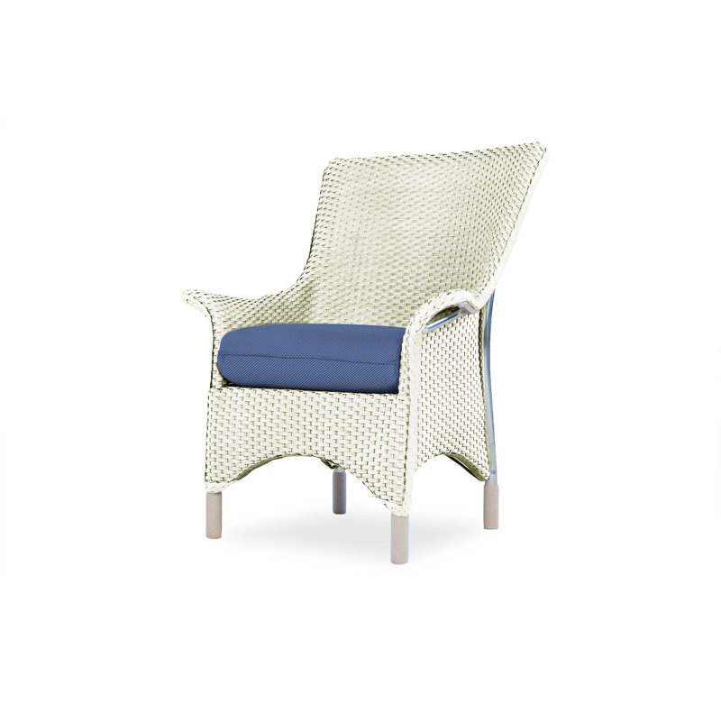 Mandalay Outdoor Dining Armchair, Linen, Flagship Lapis Sunbrella®