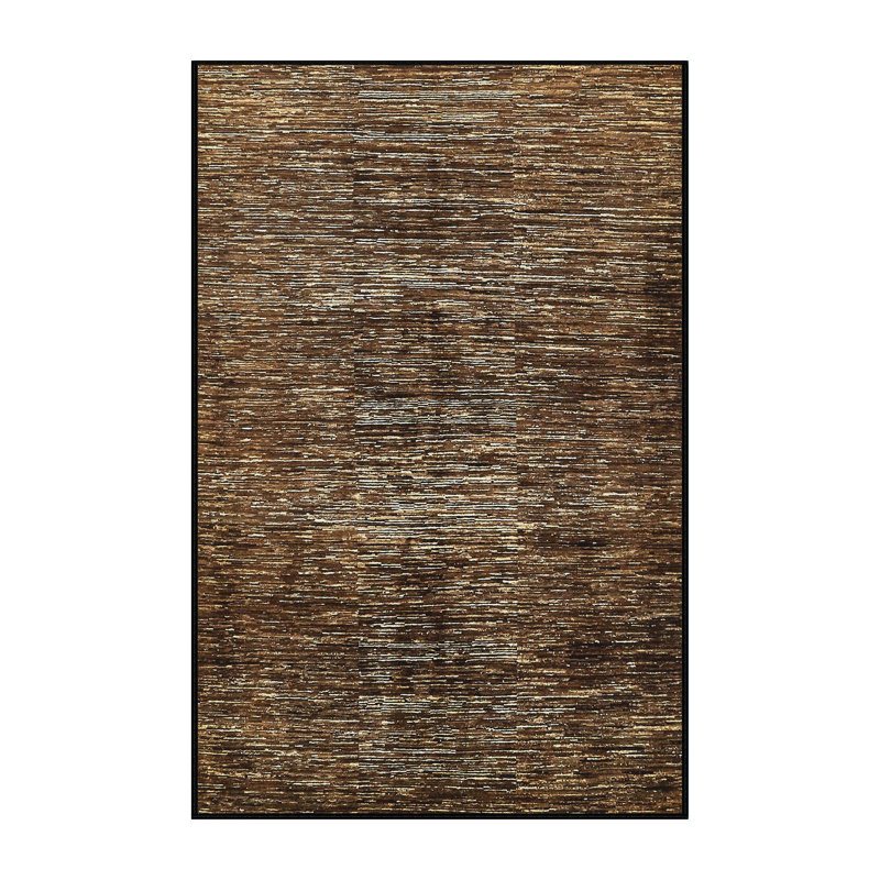 Tapis brun foncé à motif abstrait, Rectangle 5 pi x 8 pi