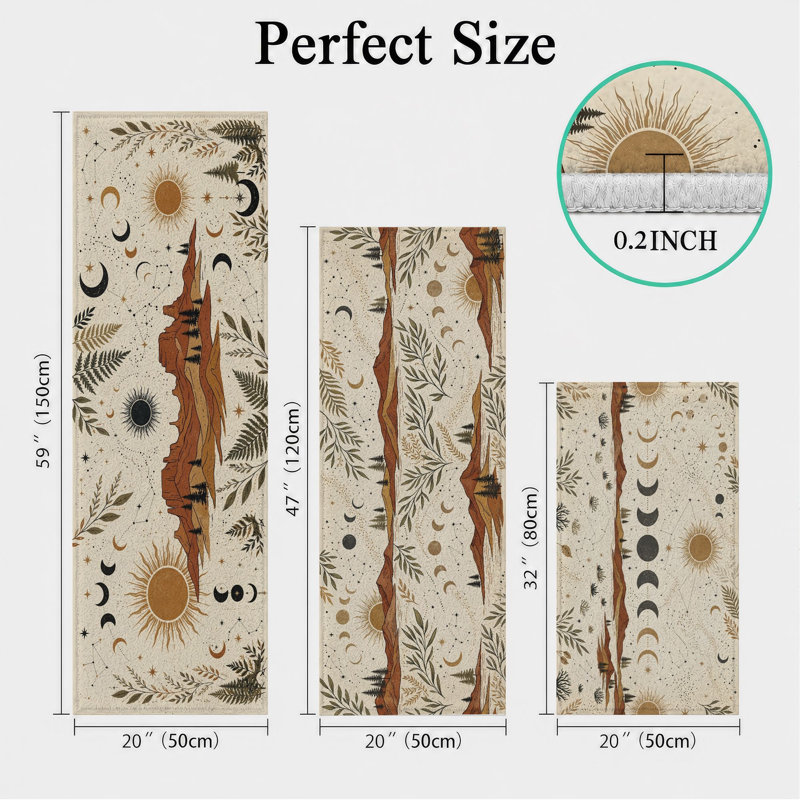 Nature Art Non-Slip Washable Kitchen Mats