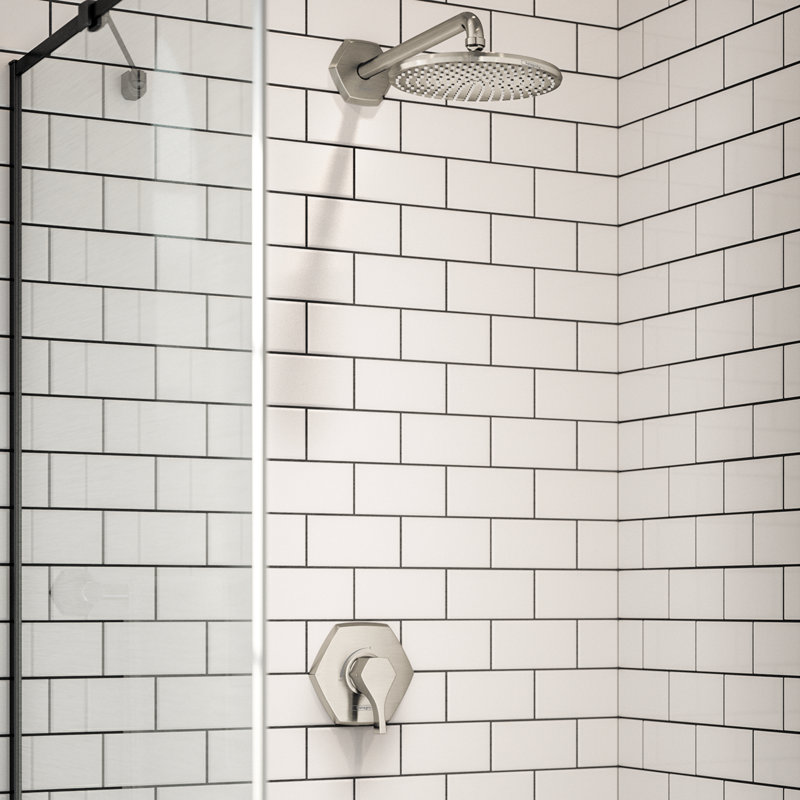 Hansgrohe, bras de douche transitionnel 15 po 4 po en or brossé optique, 04833250, pour les produits Hansgrohe, Nickel brossé