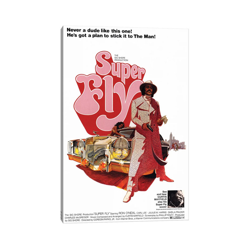 Super Fly Film Poster by Radio Days - Print on Canvas, 30.48 cm H x 45.72 cm W, Wrapped Canvas