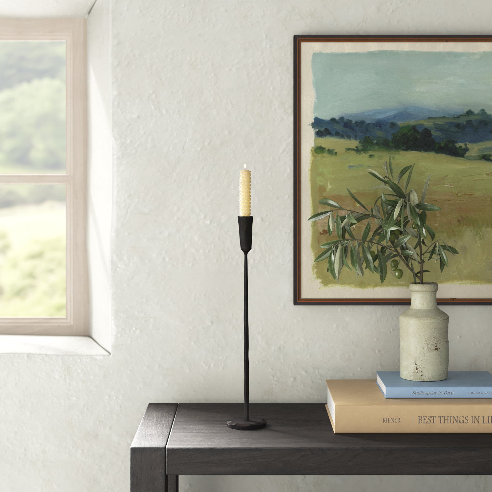 15.75" Metal Tabletop Candlestick