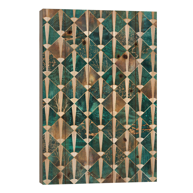 «Art Deco Tiles I» par Elisabeth Fredriksson - impression sur toile tendue, H 40 po x l 26 po x p 1,5 po, Acrylique
