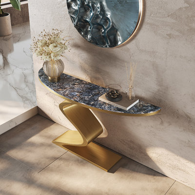 Italian-style stainless steel entrance cabinet