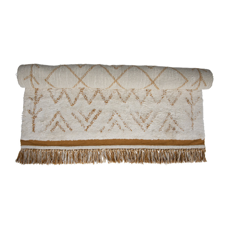 Cotton Tufted Rug with Fringe