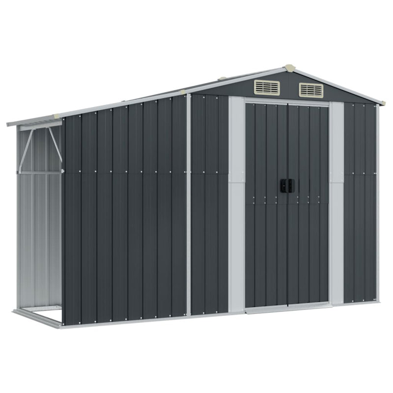 Abri de jardin en métal vidaXL, H 70,5 po x l 109,1 po x P 75,8 po,  Anthracite