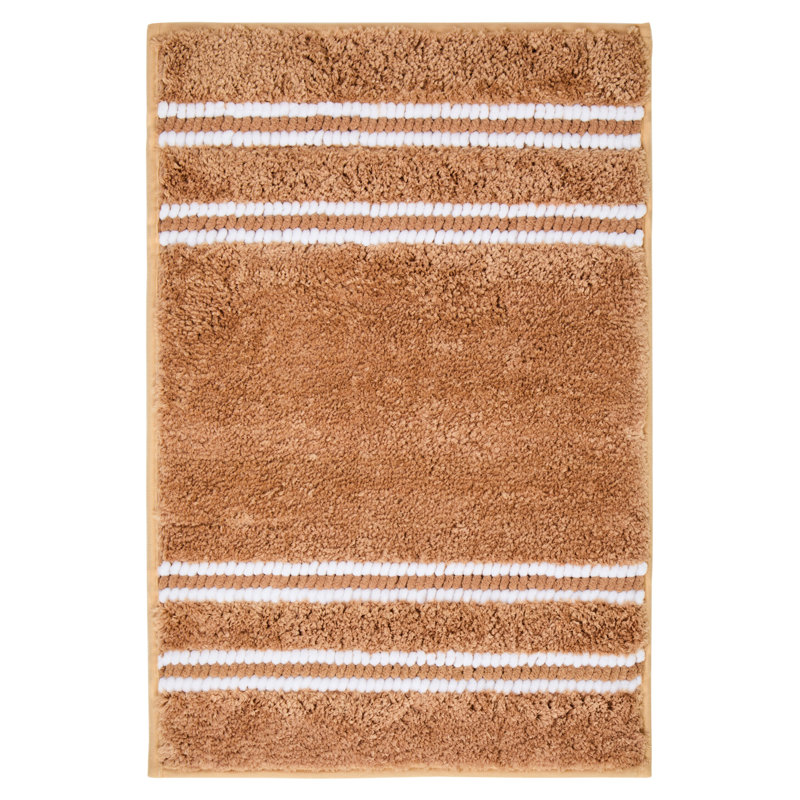 Tamitra Bath Mat, Single- 80cm L x 50cm W, Camel Striped