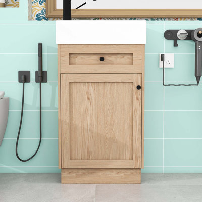 Meuble-lavabo avec lavabo réversible et tablette réglable