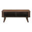 Table rectangulaire en placage de noyer avec 2 tablettes et portes en tambour pour la vie de style Mid-Century