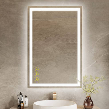 Martrez Frameless LED Lighted Bathroom / Vanity Mirror with Brightness Adjustable, Memory Function, Anti-Fog Orren Ellis Size: 60 x 40