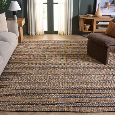 Giannopoulos Striped Flatweave Black/Natural Beige Area Rug
