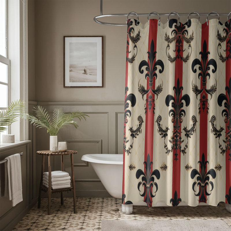 Rideau de douche Opulent Damask - Premium, H 74 po x l 71 po