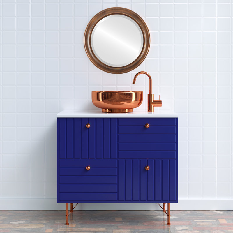 Witham Wood Flat Wall Mirror, 17" x 17"