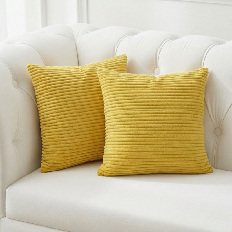 Nasuh Square Cushion Cover, Yellow