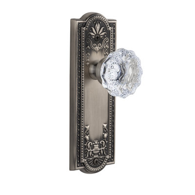 Grandeur Parthénon plaque avec bouton de porte en cristal Fontainebleau