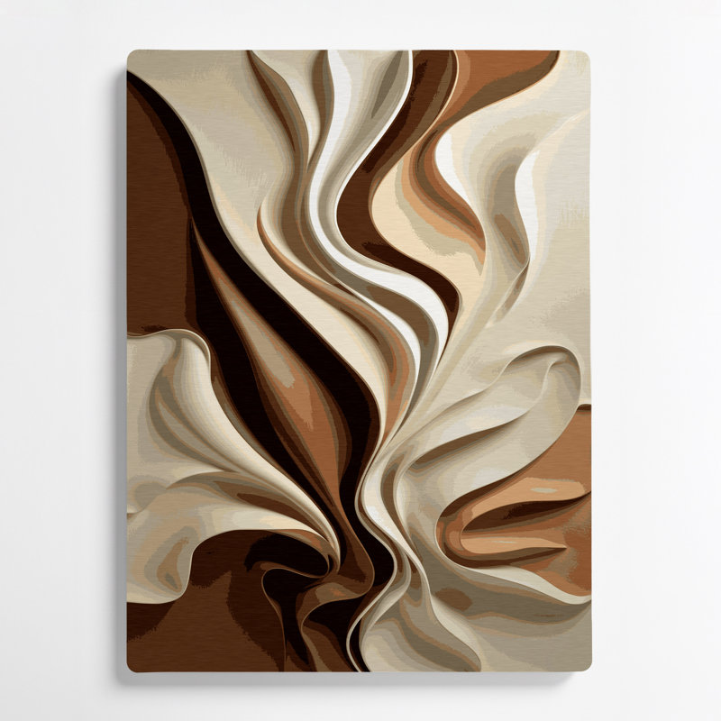 Art mural abstrait en métal beige 84, H 11 po x l 14 po