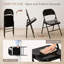 Ensemble de 4 chaises pliantes robustes en acier noir - siège en métal portable, chaise d'invité supplémentaire, salle à manger, bureau, patio, solution de sièges pour événements et réunions-577104257