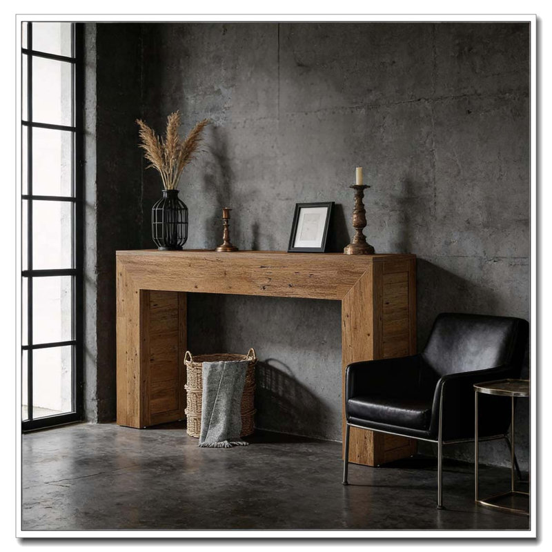 Rustic Farmhouse Console Table with Warm Wood Charm