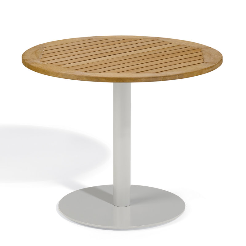 Travira Outdoor Round Bistro Table, 36" W x 36" L, Tekwood Natural
