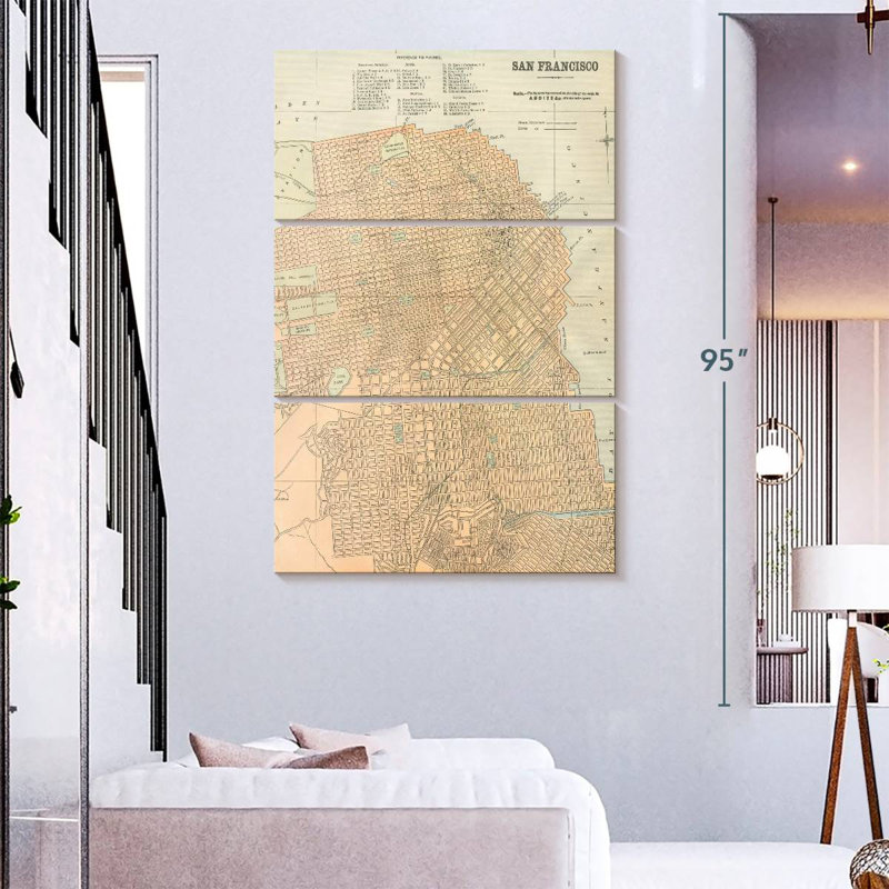 Aliaz San Francisco Map, 74" H x 48" W