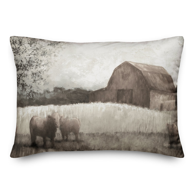  Housse et insert de coussin Neutral Barn and Cows