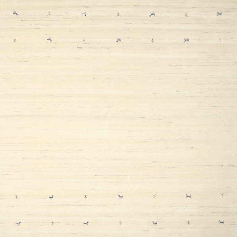 Tapis de zone crème contemporaine, Carré 3 pi