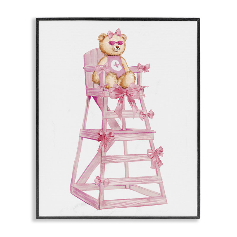 «Teddy Bear Life Guard», estampe numérique, conception de Ziwei Li, H 14 po x l 11 po, Giclée encadrée noir minuit