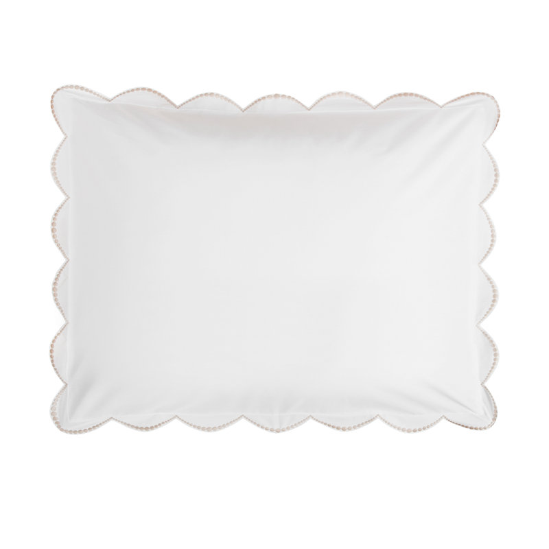 Nazaré 100% Cotton Percale, Shams, white/ latte, Standard