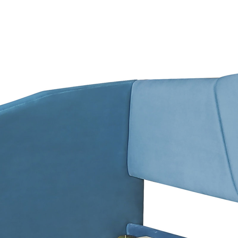 Marlos Simple and Fashionable Twin Size Velvet Fabric Upholstered Daybed with Drawers and Center Support Legs, Blue