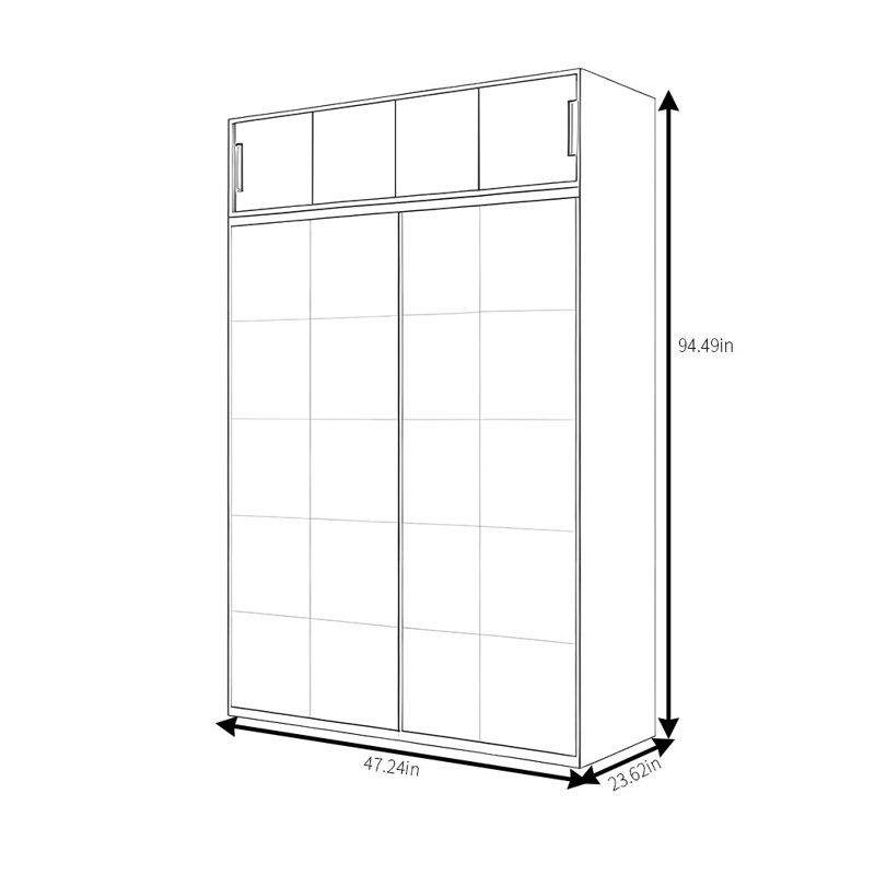 Manzano, H 94,49 po x l 47,24 po x P 23,62 po