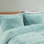 Édredon bleu très grand / très grand à poils longs - rembourrage moelleux l 104 po x l 90 po l 2 taies décoratives l 20 po x P 36 po + P 2 po-119384134-119384132