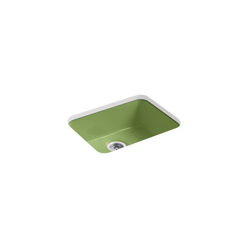 IronTones 24.25" L x 19" W x 8" Dual Mount Kitchen Sink, Fresh Green