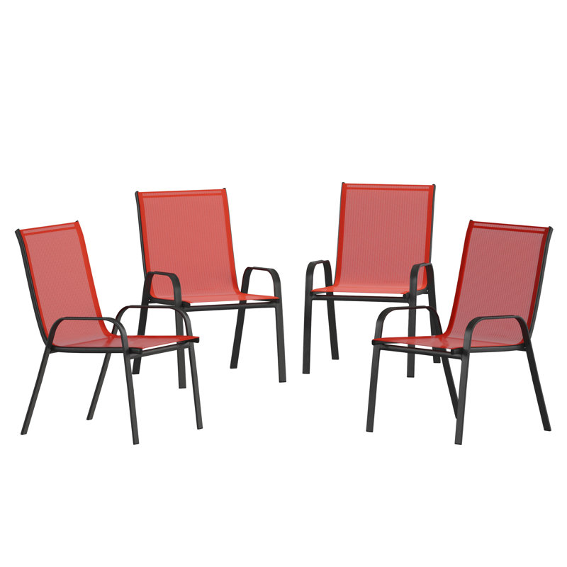 Ensemble de 4 chaises d'extérieur Artu, Rouge
