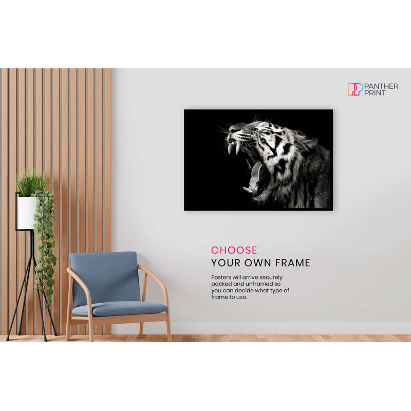 Yawning Tiger Artistic - No Frame Print, 46cm H x 31cm W