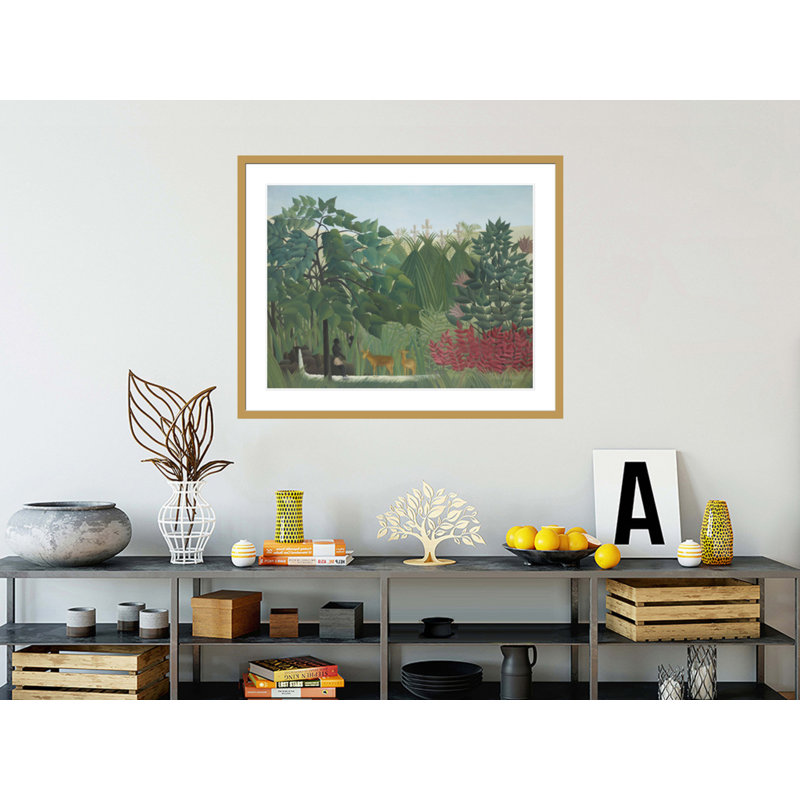 «The Waterfall» par Henri Rousseau, impression giclée sur cadre, H 33,5 po x l 41,5 po