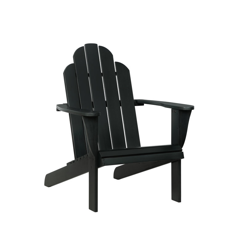 Chaise Adirondack en bois massif Langport, Noir