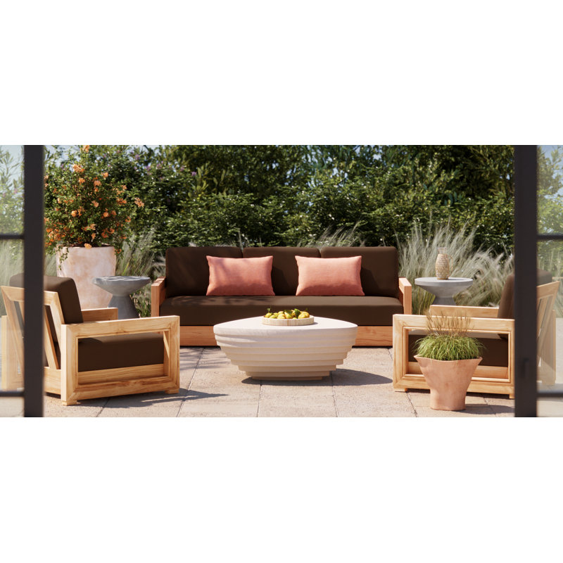 Melrose 76.55'' Teak Outdoor Sofa, Brown Melrose