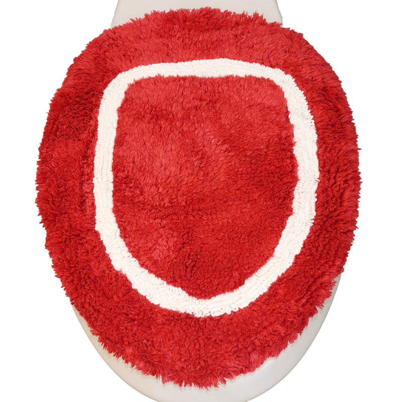 Dobrinka Bath Rug, Red, 18"x18"(Lid Cover)