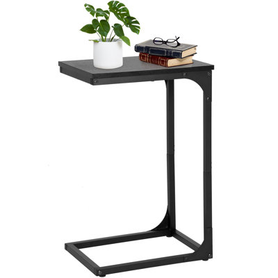 C Shaped End Table With Adjustable Feet,Small Side Table For Couch,Sofa Table With Metal Frame For Living Room,Bedroom,Bedside