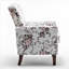 Fauteuil à motifs en mélange de polyester avec structure en bouleau massif et garniture