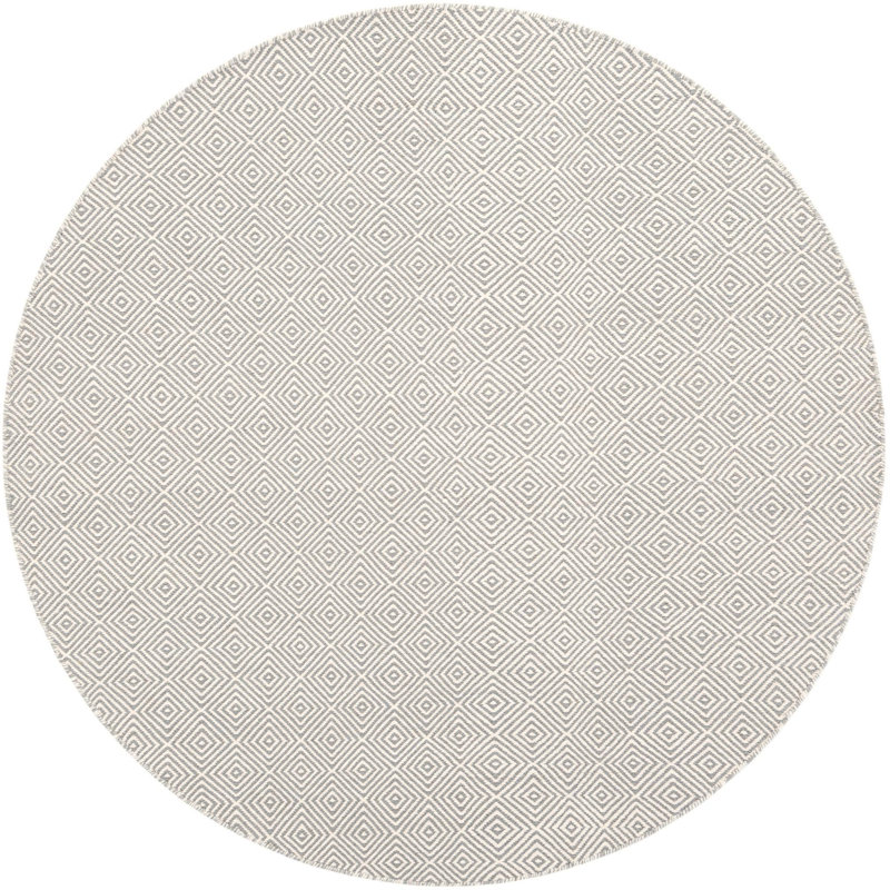 Tapis contemporain contemporain gris, Rond 6 pi 1 po