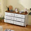 Commode blanche avec 6 tiroirs larges pour la chambre à coucher