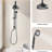 Wall Mounted Dual Shower With 8" Rainfall And Handheld, Matte Black Elegance