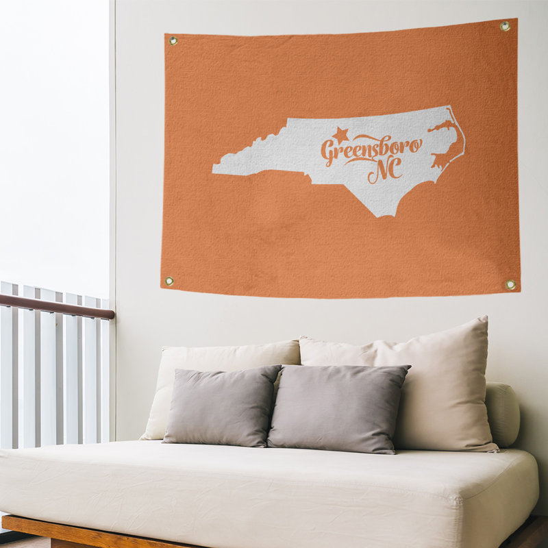 Tapisserie murale greensboro north caroline, H 50 po x l 59 po, Orange