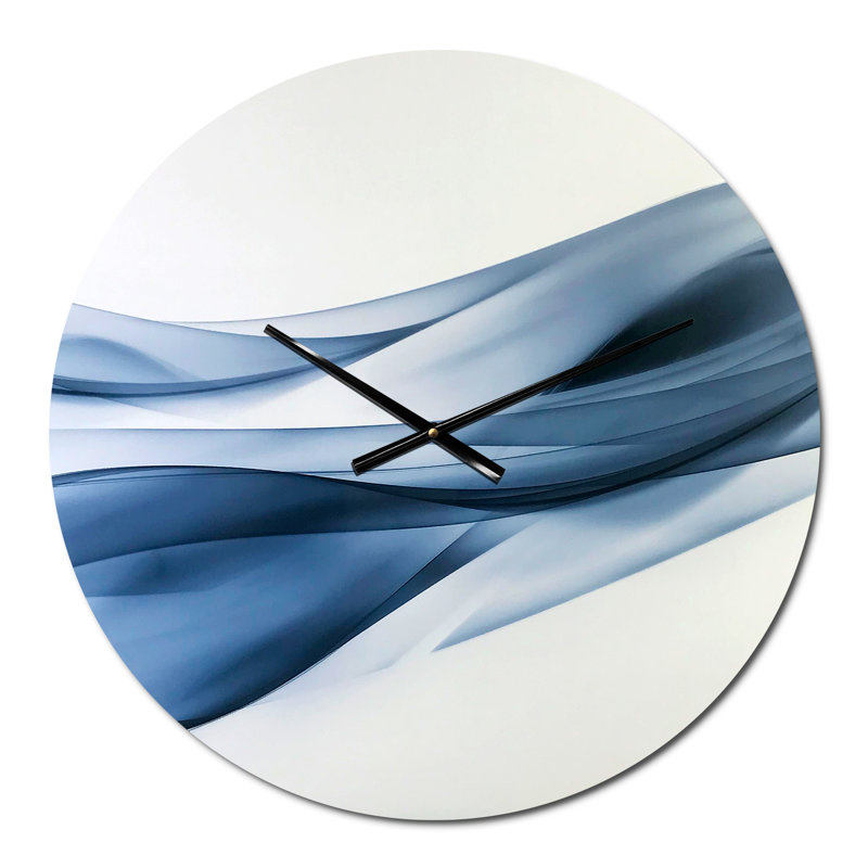 Glittering Light Blue Pattern - Modern wall clock, Medium, Navy Blue/White