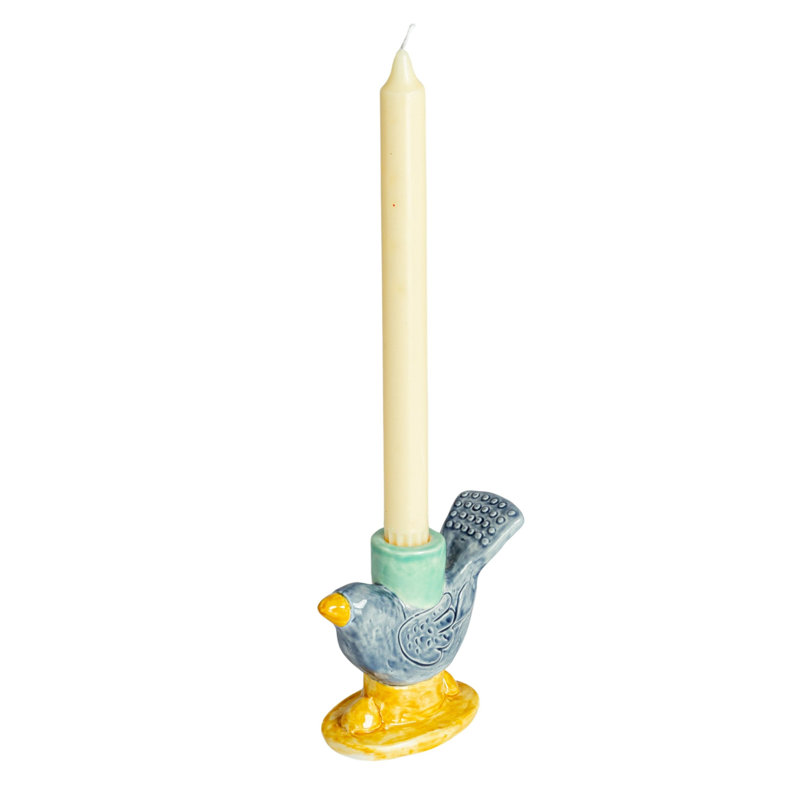 Chirpy Elegance Stoneware Taper Holder