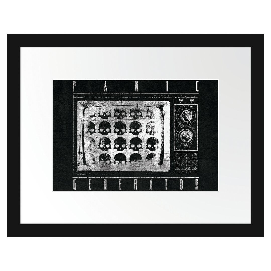 Gerahmtes Poster Panic Generator Black